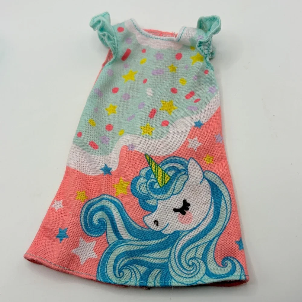 Barbie Fashion Set Unicorn Nightgown Shoes Mask Donut Set Doll Clothes Accessory